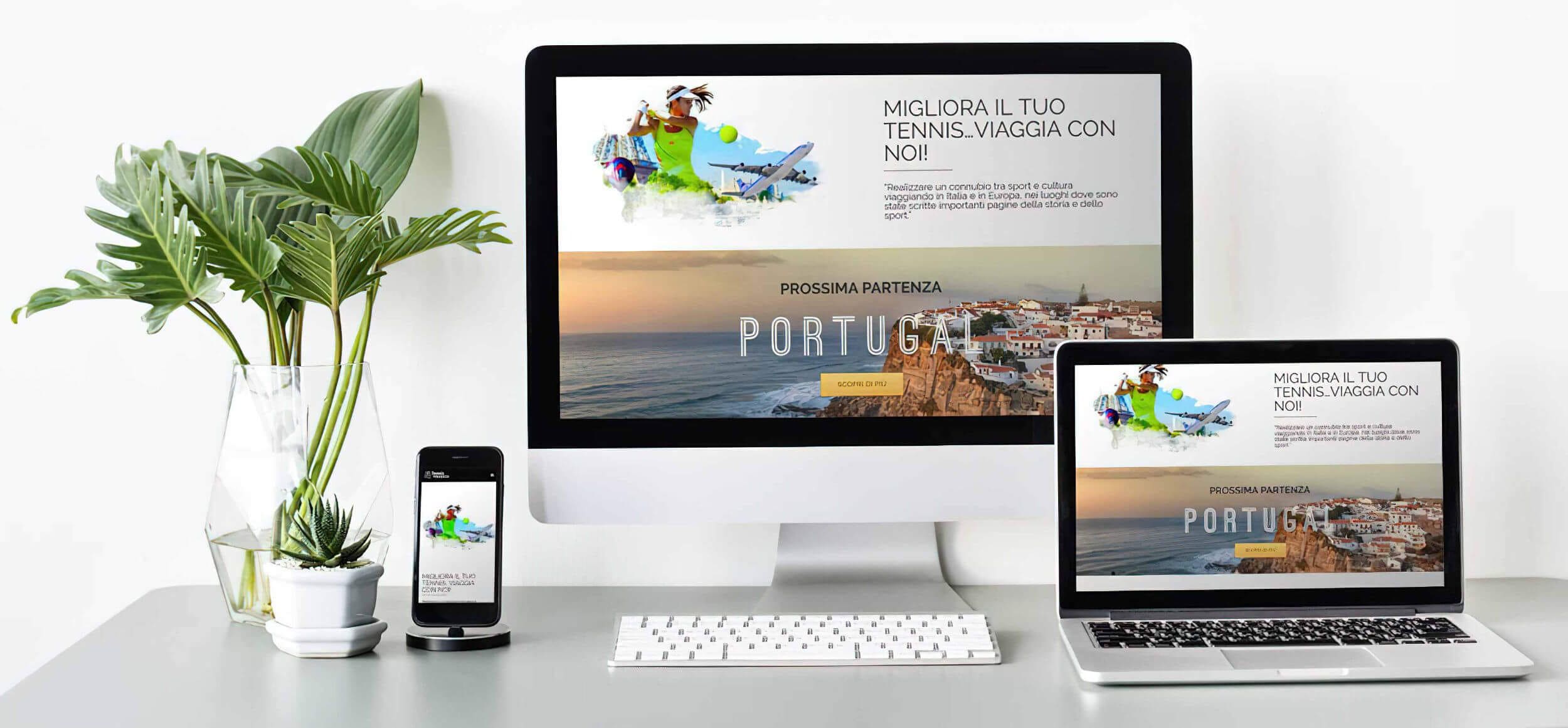 Mockup del sito web tennisinvacanza.com