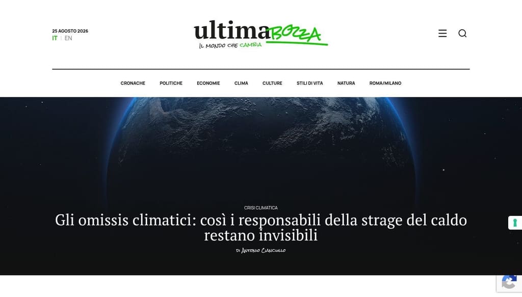 Screenshot homepage Ultimabozza.it - vista 1